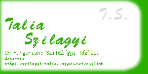 talia szilagyi business card
